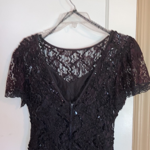 Black with Dark Red Lace Vintage Dress - Picture 2 of 9